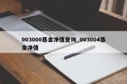 003000基金净值查询_003004基金净值