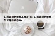 汇添富双利债券基金净值c_汇添富双利债券型证券投资基金c