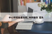 中心环境股票代码_中环股份 龙头