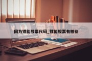 因为锂能股票代码_锂能股票有哪些