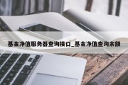 基金净值服务器查询接口_基金净值查询余额