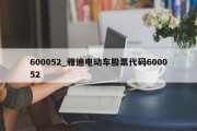 600052_雅迪电动车股票代码600052