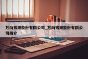 万向钱潮股份有限公司_万向钱潮股份有限公司简介