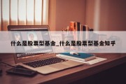 什么是股票型基金_什么是股票型基金知乎