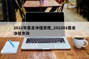 2022年基金净值表现_202202基金净值查询