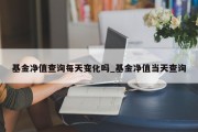 基金净值查询每天变化吗_基金净值当天查询