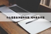 什么是基金净值和市值_啥叫基金市值