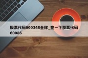 股票代码600348全称_查一下股票代码60086