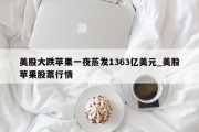 美股大跌苹果一夜蒸发1363亿美元_美股苹果股票行情