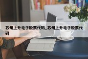 苏州上升电子股票代码_苏州上升电子股票代码