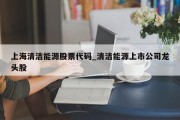 上海清洁能源股票代码_清洁能源上市公司龙头股