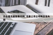 什么是流量股票代码_流量上市公司概念龙头股