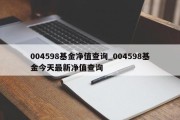 004598基金净值查询_004598基金今天最新净值查询