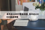 易方达110017基金净值_易方达110084基金净值