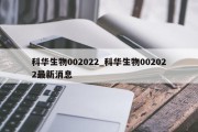 科华生物002022_科华生物002022最新消息