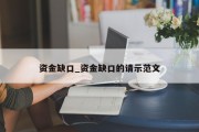 资金缺口_资金缺口的请示范文