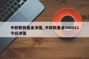 中欧新锐基金净值_中欧新基金166011今日净值