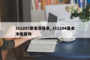 162207基金净值表_162204基金净值查询