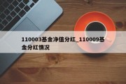 110003基金净值分红_110009基金分红情况