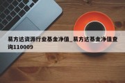 易方达资源行业基金净值_易方达基金净值查询110009