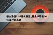 基金净值0.97什么意思_基金净值是0667是什么意思