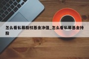 怎么看私募股权基金净值_怎么看私募基金持股