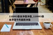 110003基金净值净值_110003基金净值今天最新净值