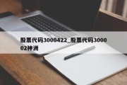 股票代码3000422_股票代码300002神洲