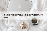 广发查询基金净值_广发基金净值查询270007