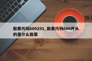 股票代码600291_股票代码600开头的是什么股票