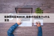 股票代码后有WSW_股票代码后有个u什么意思