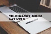 今日180012基金净值_180020基金今天净值查询