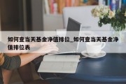 如何查当天基金净值排位_如何查当天基金净值排位表