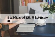 基金净值1130啥意思_基金净值110001