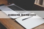 白话基金净值_基金净值540006