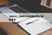 300933_300933中辰股份预计涨到多少