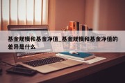 基金规模和基金净值_基金规模和基金净值的差异是什么