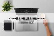 22019基金净值_基金净值161902