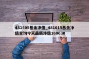 481505基金净值_481015基金净值查询今天最新净值160630