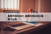 股票代码08465_股票代码08402是哪个公司