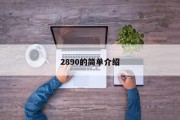 2890的简单介绍