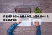 价值投资中什么是基金净值_价值投资中什么是基金净值的