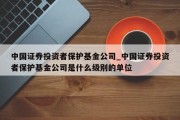 中国证券投资者保护基金公司_中国证券投资者保护基金公司是什么级别的单位