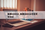 股票600016_股票600016今年何时分红