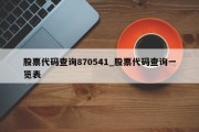 股票代码查询870541_股票代码查询一览表