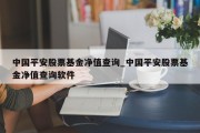 中国平安股票基金净值查询_中国平安股票基金净值查询软件