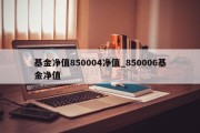 基金净值850004净值_850006基金净值