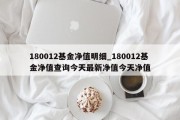 180012基金净值明细_180012基金净值查询今天最新净值今天净值