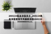 260110基金净值多少_260110基金净值查询今天最新净值260110