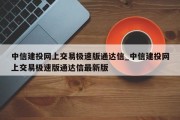 中信建投网上交易极速版通达信_中信建投网上交易极速版通达信最新版